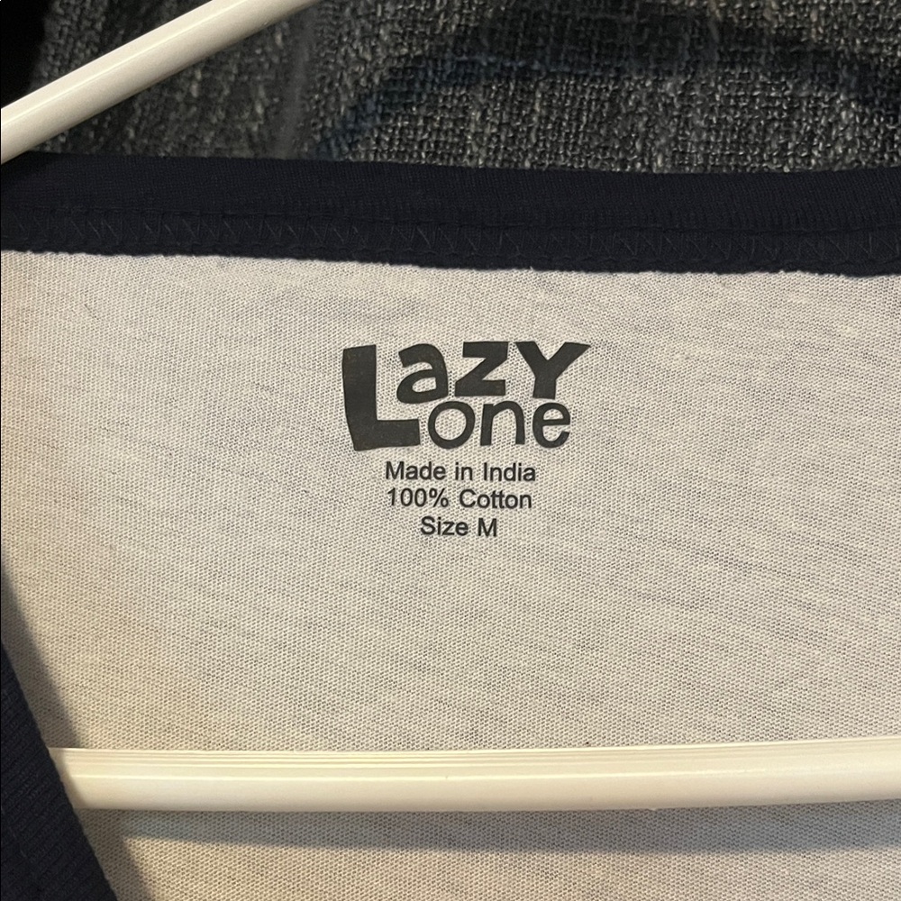 Lazy One White & Navy Raglan 'S'more Sleep Please' Moose Tee - Picture 2 of 3